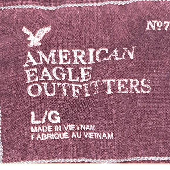 American Eagle size L, maroon, waffle knit kind sleeve top. Excellent co… - Picture 2 of 3